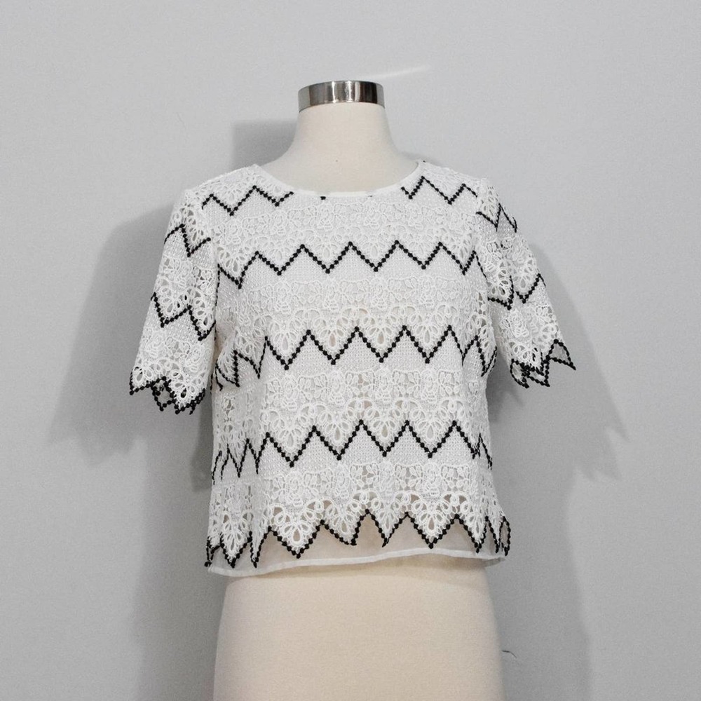 Bread n Butter Lace Chevron Top